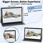 RELNDOO Tablet Android 16 de 12 pulgadas, 24GB (8+16) RAM, 256GB ROM, T615 Octa-Core, 8000Mah, Tablet PC 2-En-1 con Teclado, Ratón Inalámbrico, Funda, Lápiz Óptico (No Electrónico), Ideal para Películas y Lectura, Perfecto para Oficina, Estudio, Regalo de