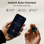 Micrófono Lavalier Inalámbrico para iPhone iPad Android con Estuche de Carga, 80H de Batería, Cancelación de Ruido, Alcance de 49.99 metros, Micrófono de Solapa con Clip Plug-Play para Grabación de Video, Vlog, Transmisión en Vivo