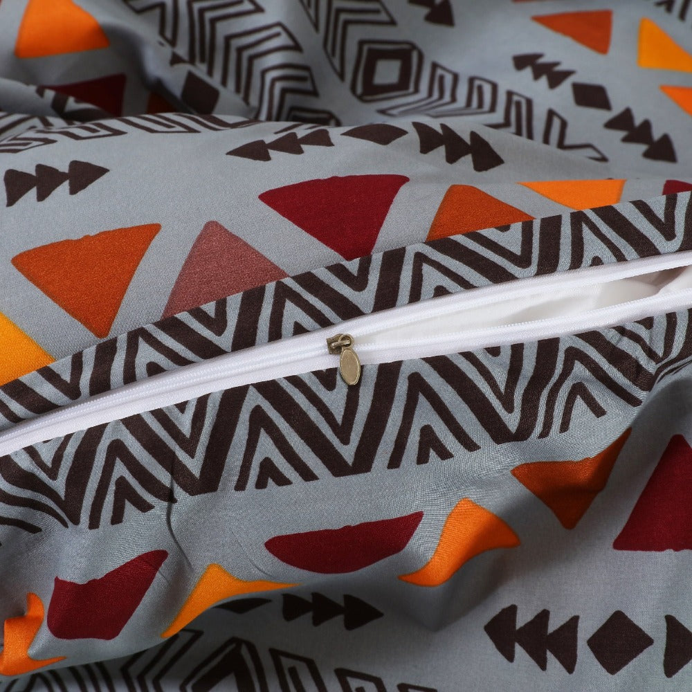 Juego de cama 4 piezas con funda elástica, (Funda de Edredón + Funda Protectora de Colchón + 1/2 Fundas de Almohada), Juego de Funda de Edredón 3-4 Piezas Estilo Nórdico de Color Sólido/Estampado, Ajustable para Camas de 90/105/135/150/180 cm, Regalo Navi