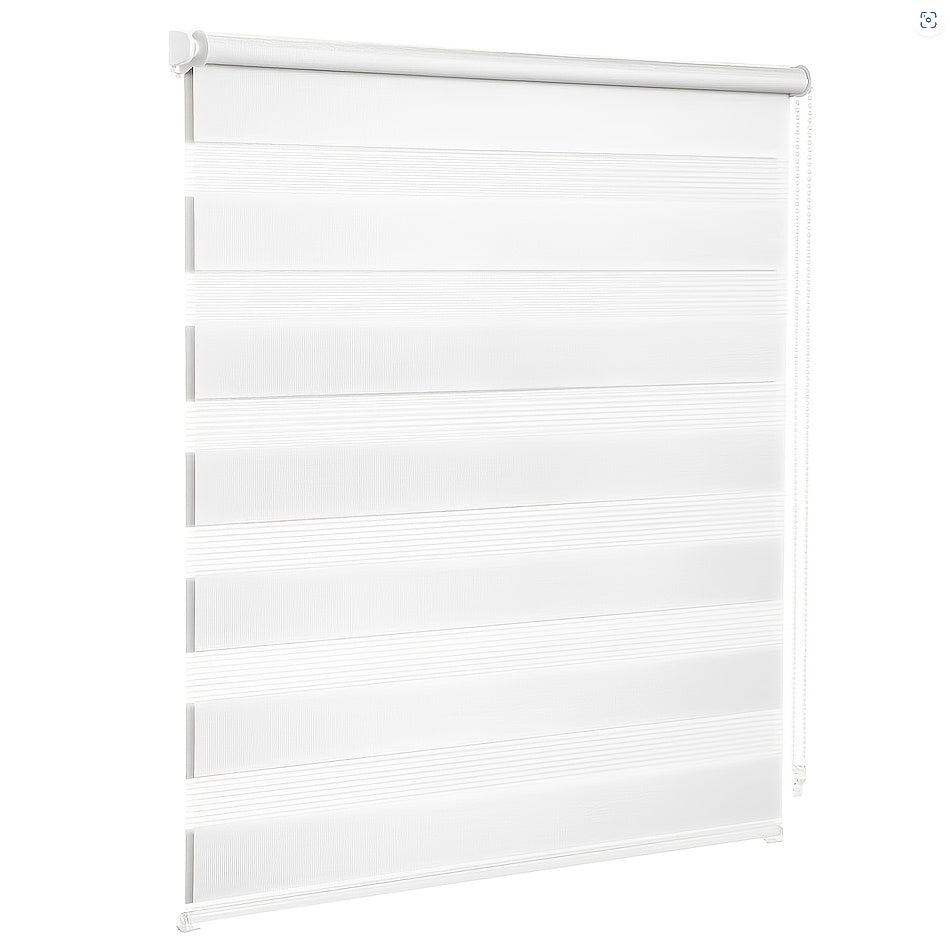 1pc Persianas Blancos Sin Taladro, Cortina Enrollable con Control de Cadena y Bloqueo Infantil para Protección Intimidad Fácil Limpieza - Ancho OPCIONAL 4cm = Largo del Tejido
