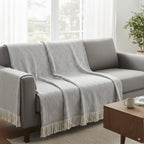 Fular multiusos con tejido Jacquard, resistente y fácil de limpiar, disponible en varios colores y tamaños, ideal para sofá, cama o picnic.