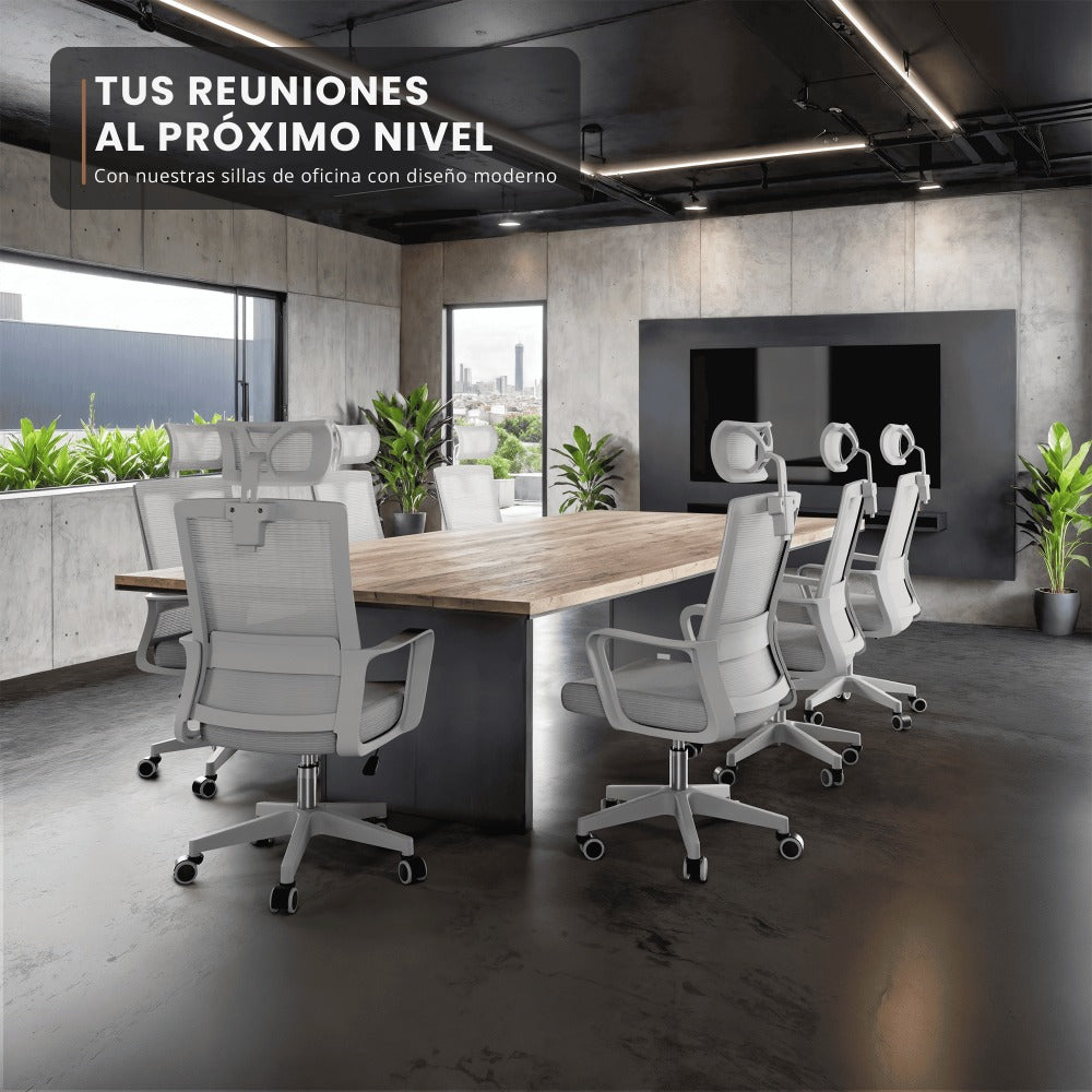 RELAXTY Silla de Oficina Ergonómica – Ajustable y Reclinable con Reposacabezas, Soporte Lumbar, Malla Transpirable y Ruedas 360° | Soporta Hasta 100 kg