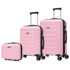 Juego de 3 Maletas 55x40x20cm ABS+Policarbonato | Maleta Mediana Expandible 66x45x27.50 - 30cm Extendido - 23kg | Neceser 29cm | Semirrígida trolley 4 ruedas giratorios a 360º cierre numérico - Negro/AzulMarino/RosaDorado/Turquesa/Menta/Verde/Amarillo/Ros
