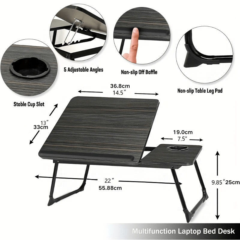 Mesa portátil plegable para cama y sofá plegable portátil | Portátil, desayuno y trabajo en casa
