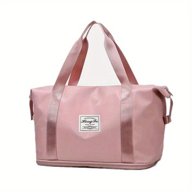 Bolso de mano de gran capacidad, equipaje de fin de semana ligero de nailon, bolsa de viaje portátil para gimnasio y almacenamiento