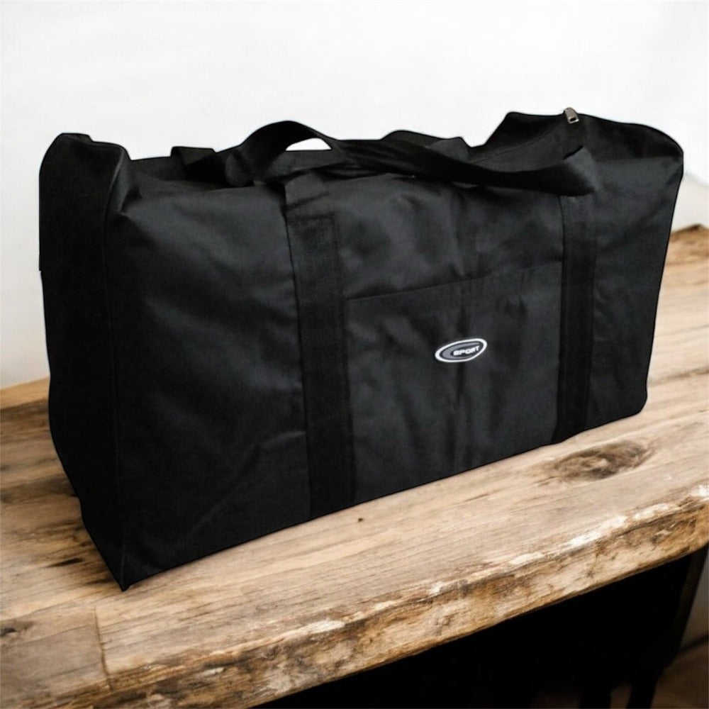 Bolsa de Viaje de Poliéster Negra con Función de Almacenamiento - Tamaño Extra Grande 180L, Fuerte y Duradera para Equipaje y Actividades al Aire Libre