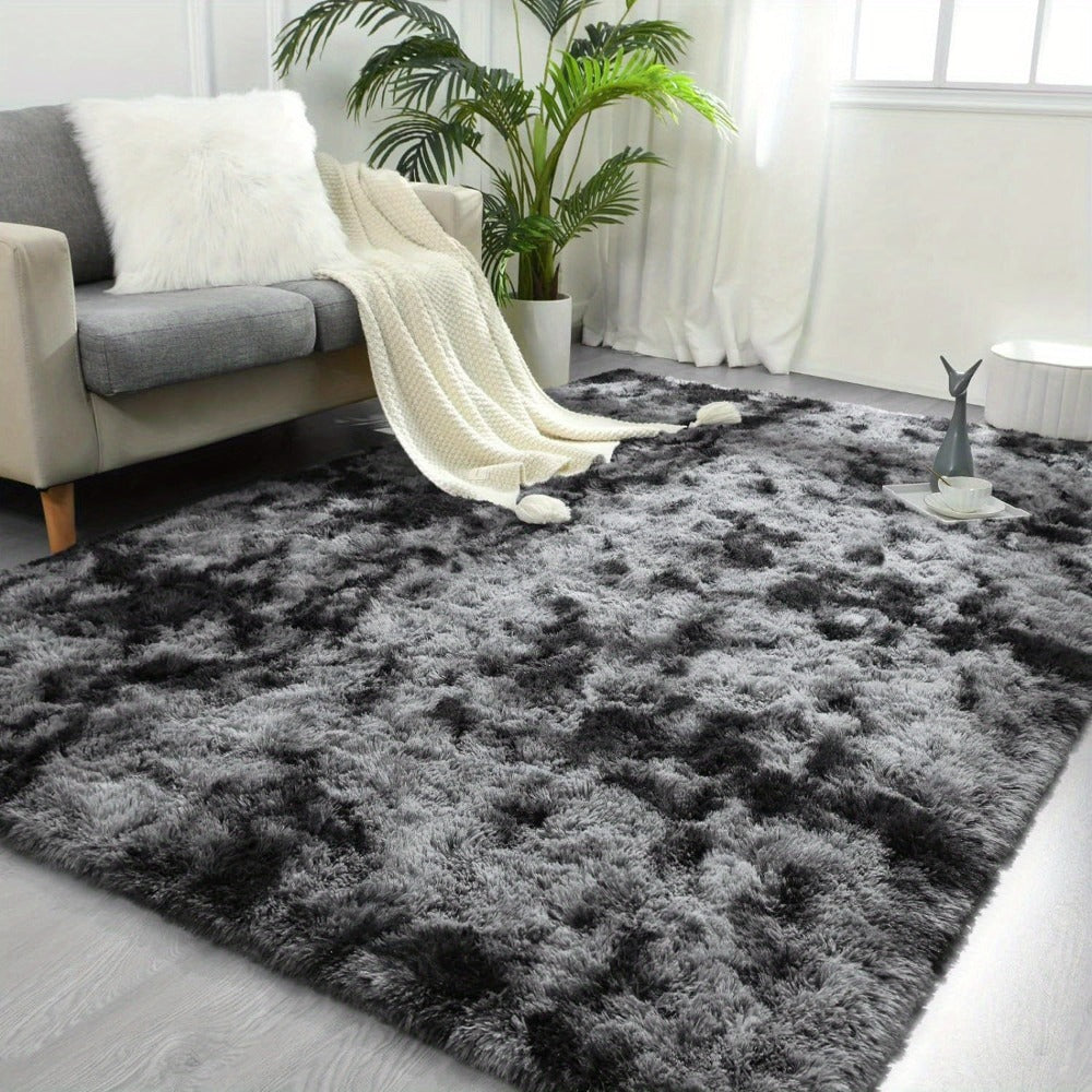 1pc alfombra de felpa suave, alfombra antideslizante, alfombra para cabecera, tapete tie dye para sala, decoración del hogar, colchoneta para mascotas, alfombra para dormitorio o sala, ideal para decoración navideña y Halloween