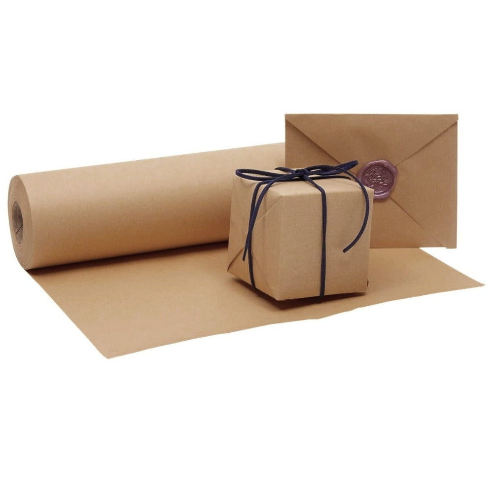 1 Rollo de papel kraft marrón 60 cm × 15 m – Papel en bobina multiuso para embalaje, envolver regalos, patronaje, manualidades, artesanía, decoración e industria