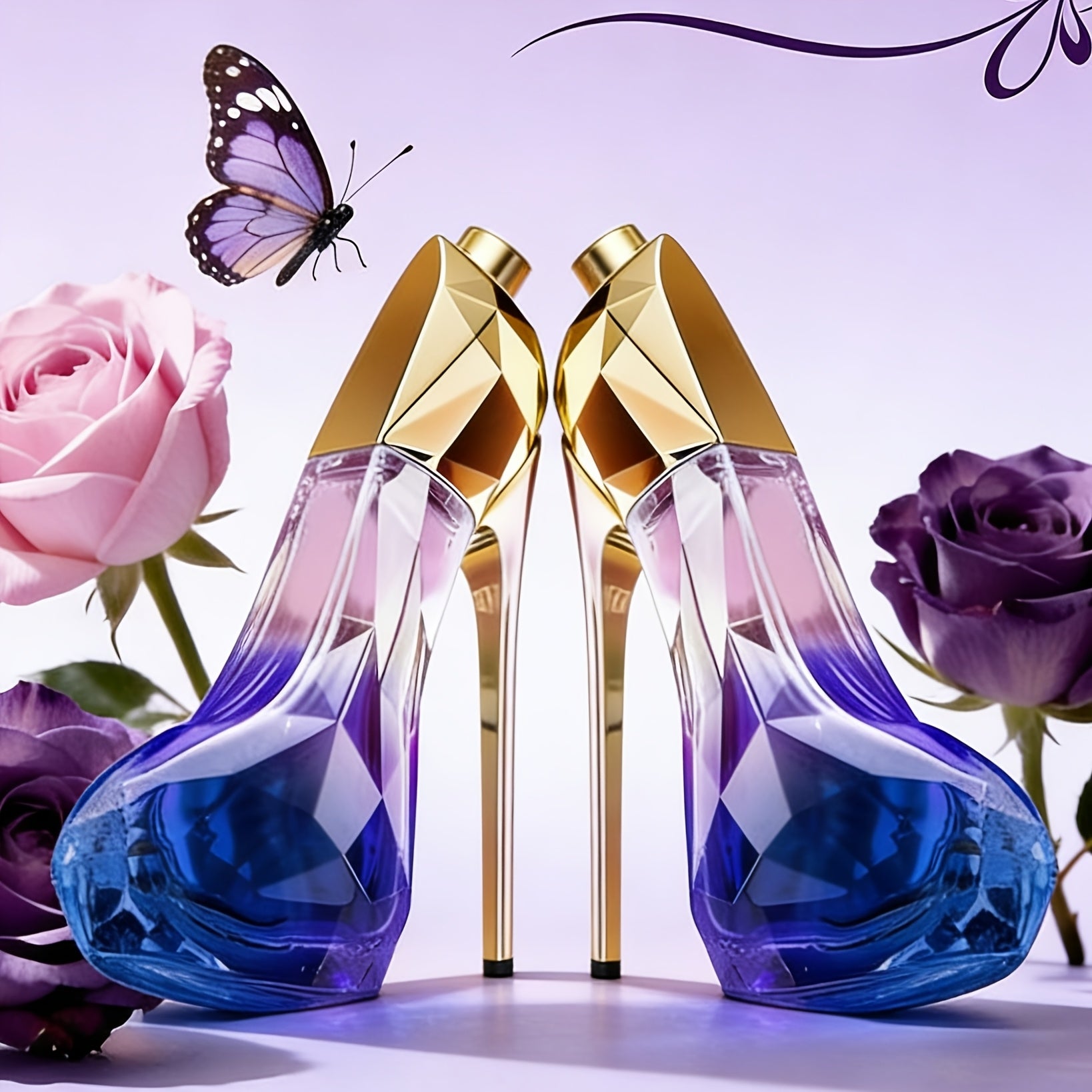 Set de Perfumes Elegantes de Tacón Alto para Mujer | Spray de Perfume Natural Naranja, Fragancia Floral Fresca de Larga Duración, Que Muestra Encanto Femenino, Perfecto para el Desplazamiento Diario y Viajes (30ml*2)