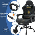 Silla de oficina | Silla de gaming Andyou con reposapiés, silla ergonómica de ordenador para juegos, silla de tarea giratoria y ajustable con