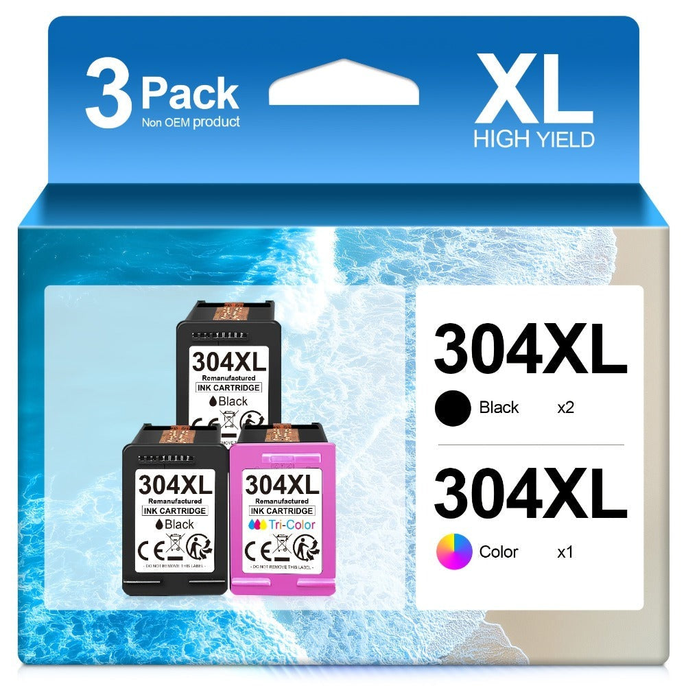 Cartuchos de Impresora Remanufacturados 304XL de Reemplazo para HP 304 XL Multipack y Color Compatibles con Envy 5000 5010 5020 5030 5032, Deskjet 2620 2622 2630 3720 3735 3750 3760 3762 3764