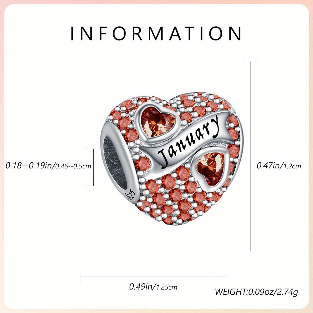 1pc Pulsera Collar Dije de Plata de Ley 925 Regalo de Boda Día de San Valentín Día de la Madre Navidad Joyería para Esposa, Mamá, Hermana, Familia, Novias