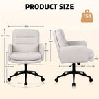 Sillas de oficina | Silla de Oficina, Silla de Maquillaje de Faux Fleece, Silla Giratoria Cómoda, Silla Ergonómica de Oficina, Altura Ajustable