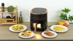 Freidora de Aire de 5.5L con Ventana Visual, 8 En 1, Pantalla Táctil, Función de Temporizador, Apto para Lavavajillas, Cocina Saludable Sin Aceite y Baja Grasa