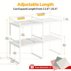 Estantería de cocina extensible para 1pc/2pcs, estante dorado para almacenamiento de especias, adecuado para encimeras de cocina, despensa, armarios, refrigerador ()