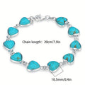 Pulsera de plata 925 para mujer, corazón de turquesa, pulsera exquisita, regalo diario para mujeres, regalo de vacaciones, regalo de San Valentín, regalo del Día de la Madre, regalo de cita, viene con caja de regalo
