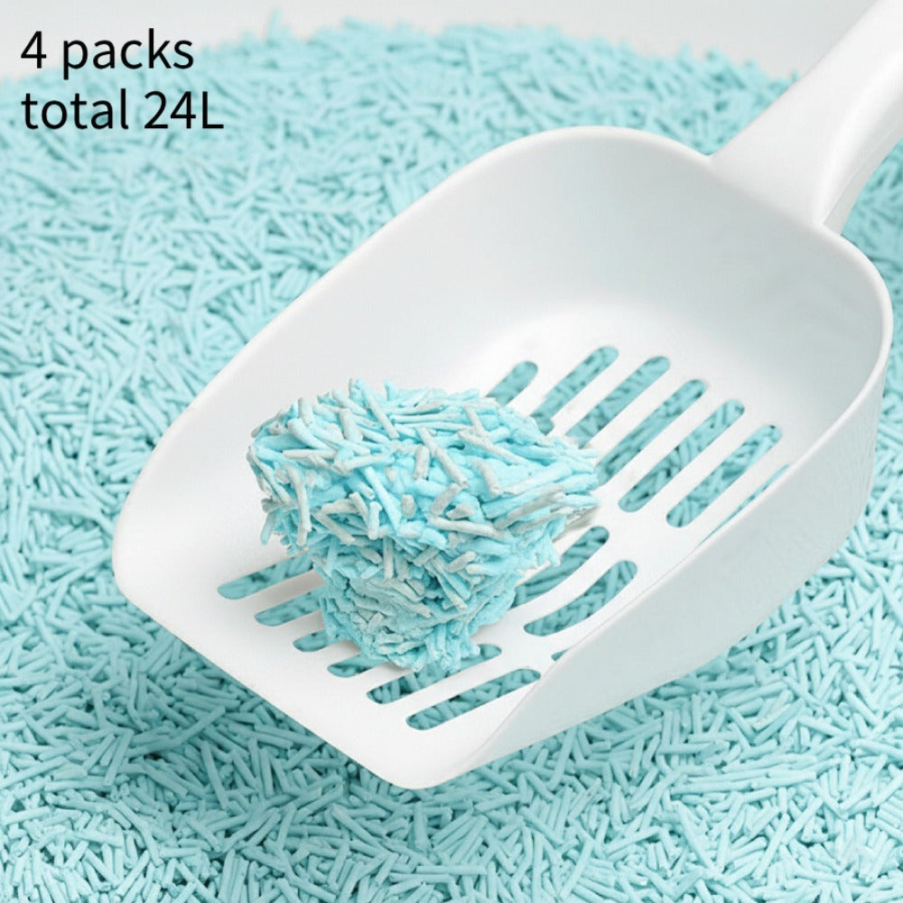 Arenero para gatos de tofu 6L - Sin polvo, fácil de formar bolas, control de olores - y seguro para gatitos - Paquete de 4 bolsas