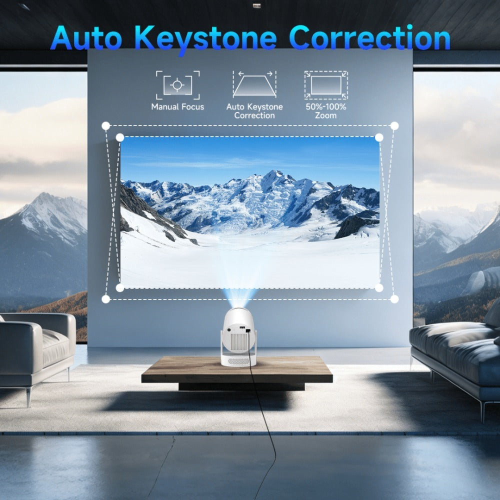 Proyector Magcubic HY300Pro+, nativo 720P con soporte para 8K, relación de proyección 0.9:1, incluye un control remoto, 280 ANSI, ideal para salas de cine en casa, perfecto para proyectar películas en paredes
