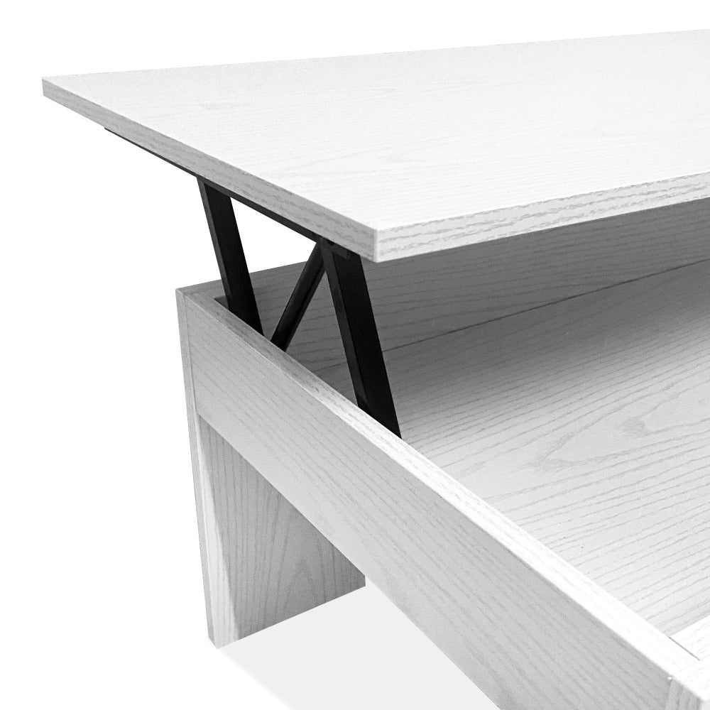 Mesa de Centro Elevable Nyana Home Mesa Multifuncional con Almacenaje Oculto Estructura Robusta y Estable Desplegable con Doble Altura