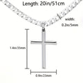 Collar con colgante de plata 925 para hombre, cadena cubana de 5 mm con cruz exquisita, peso total del producto (25.29G). Estilo moderno de fiesta callejera, regalo para hombre, regalo para el Día del Padre, regalo para pareja, con caja de regalo