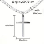 Collar con colgante de plata 925 para hombre, cadena cubana de 5 mm con cruz exquisita, peso total del producto (25.29G). Estilo moderno de fiesta callejera, regalo para hombre, regalo para el Día del Padre, regalo para pareja, con caja de regalo