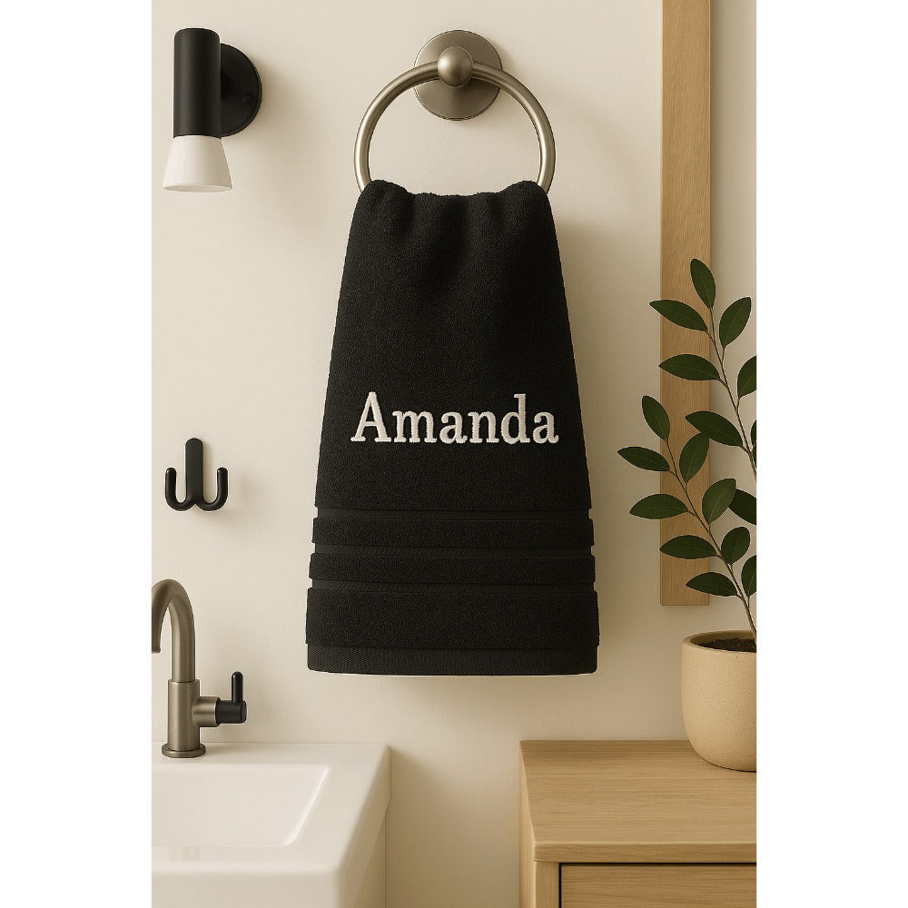 Toalla de baño personalizada con nombre, hermosamente bordado, toalla personalizada con nombre, toalla de baño