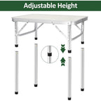 Mesa Plegable de 60x45x26/56cm, Resistente y Ajustable, Ideal para Camping, Picnic, Fiestas al Aire Libre y BBQ. Mesa Portátil con Asa de Transporte, Perfecta para Jardín, Cocina y Exteriores. ¡La Mesa BBQ de Aluminio Definitiva para tus Fiestas!