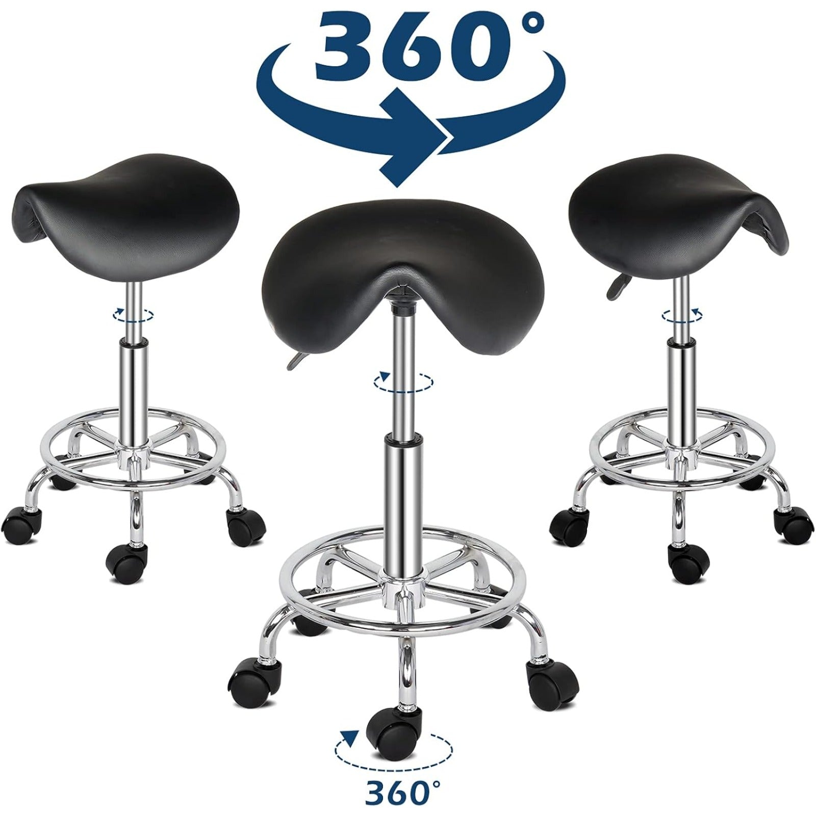 Bonnlo Taburete | Altura Ajustable, Giro de 360°, Taburete de Trabajo para Oficina, Salón, Bar