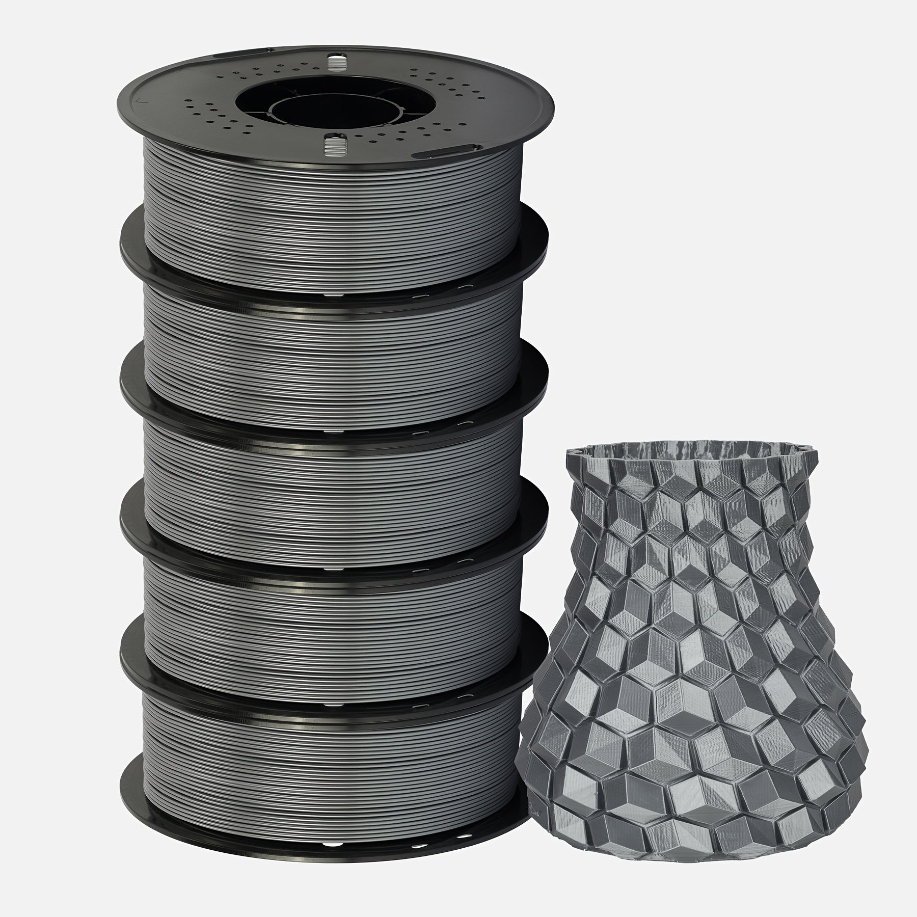 Filamento PETG 1.75mm 11Lbs 2.2LBS (1Kg)/Carrete de Alta Precisión Buena Resistencia al Impacto Filamento para Impresora 3D Negro Blanco Gris Materiales para Impresora 3D