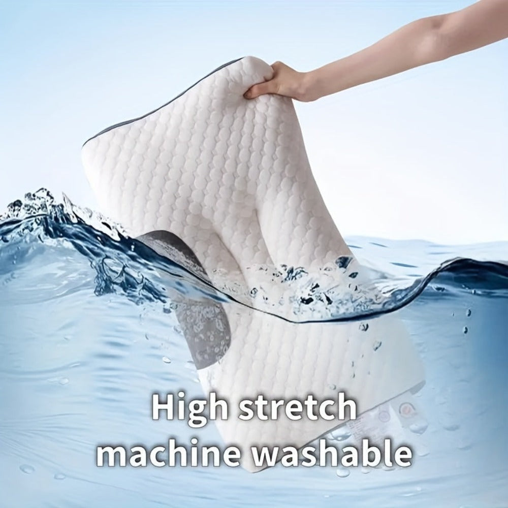 Almohadas 900 g de masaje de algodón para el cuello, ideales para un sueño suave, almohada ergonómica ajustable con soporte contorneado, núcleo de almohada de alta calidad, funda de almohada desmontable