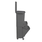 Papelera de reciclaje de clasificación selectiva con pedal. ruedas y asa de doble 38/42L