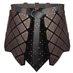 Armadura Medieval de Cuero Sintético para Muslo y Cintura con Cinturón - Protector de Falda Medieval de Doble Cara para LARP Combat, Ferias Renacentistas - Disfraz de  y Mercenario para Halloween, Navidad, Mardi Gras - Duradero y Fácil de Cuidar (no lavab