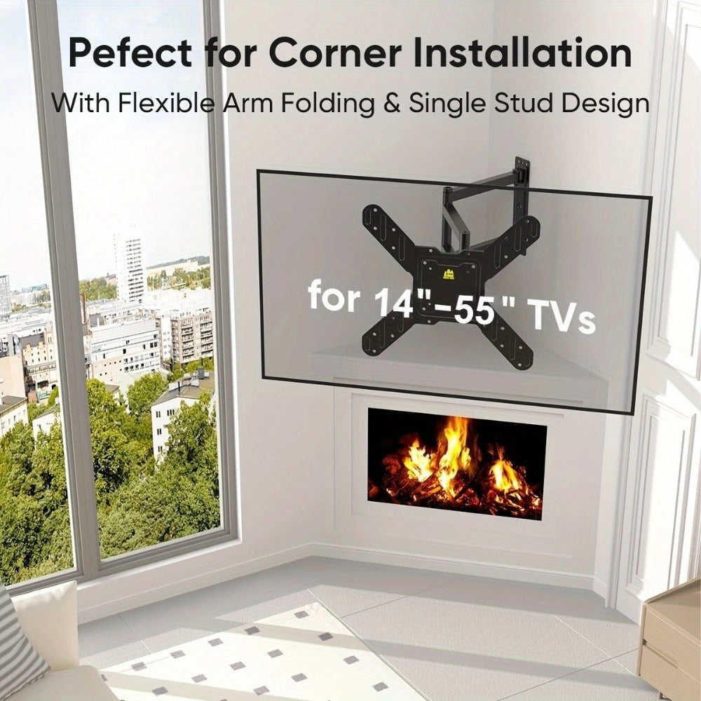 Soporte de pared para TV ajustable de 22KG con soporte de pantalla giratorio y inclinable, máximo VESA 400X400, adecuado para TVs y monitores de 14-55 pulgadas (modelo NS-117B-2)