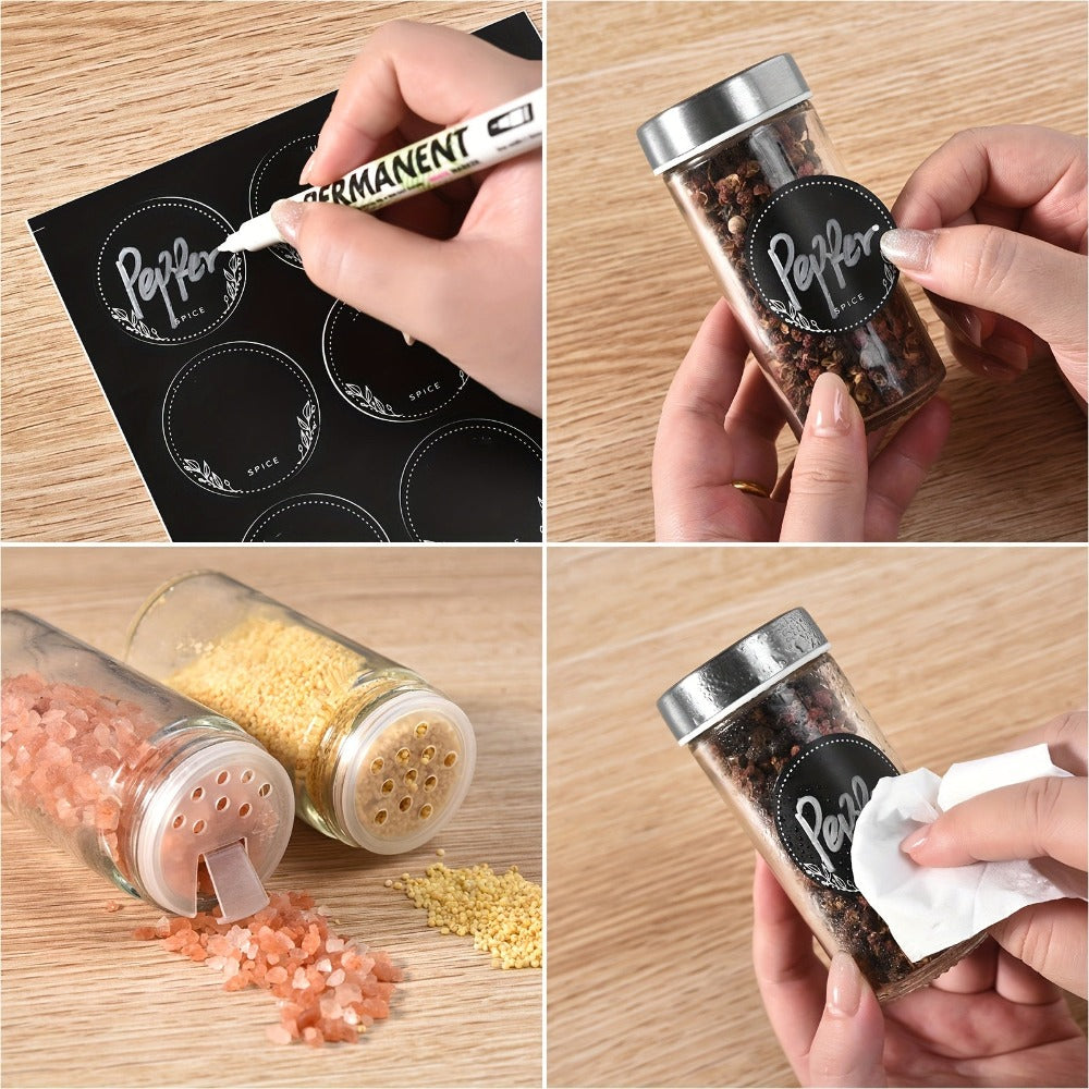 Miorkly Estante de Especias Cuadrado con 12/20 Tarros, Carrusel Giratorio 360° en Acero Inoxidable para Organizar Condimentos, Soporte Vertical y Dispensadores Incluidos