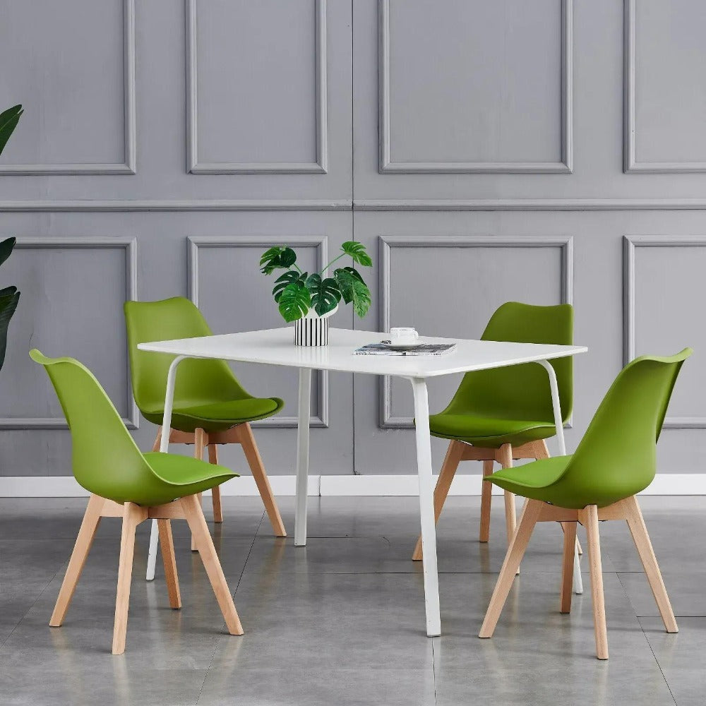Sillas de comedor MCC Direct en juego de 4 piezas, sillas de cocina, sillas de oficina, silla de concha de diseño, "Eva" disponible en 7 colores de moda