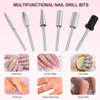 Lima Eléctrica de Uñas de 30,000 RPM, Lima de Uñas Eléctrica con 106 Bandas de Lija y Brocas para Uñas, Herramientas de Pedicura y Manicura para Acrílico para Uñas, Gruesas para Uñas, Suministros para Salones de Uñas para Uso Doméstico y en Salones