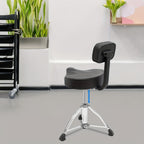 Silla de batería con respaldo, ajustable en altura, silla de batería neumática, giratoria 360°, para oficinas, salas de piano, salas de estudio, estudios de arte, conciertos.