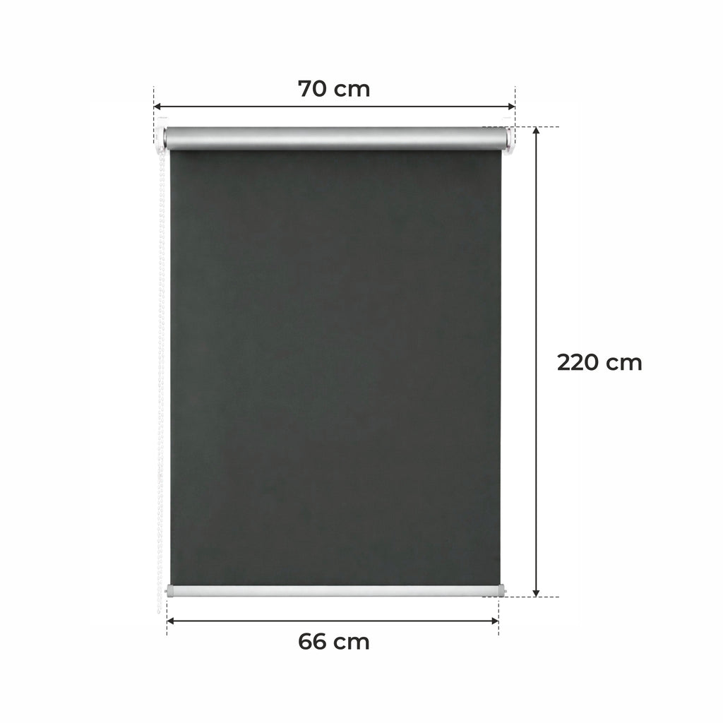 Persiana Térmica Enrollable • Grafito • 32 Tamaños • BOJANEK TERMO • Soportes Ajustables • Instalación en Ventana Sin Taladro • Mecanismo de Cadena • Protección Solar y Térmica • Ideal para Sala, Dormitorio, Cocina, Oficina • Persiana Térmica Blanca Día y