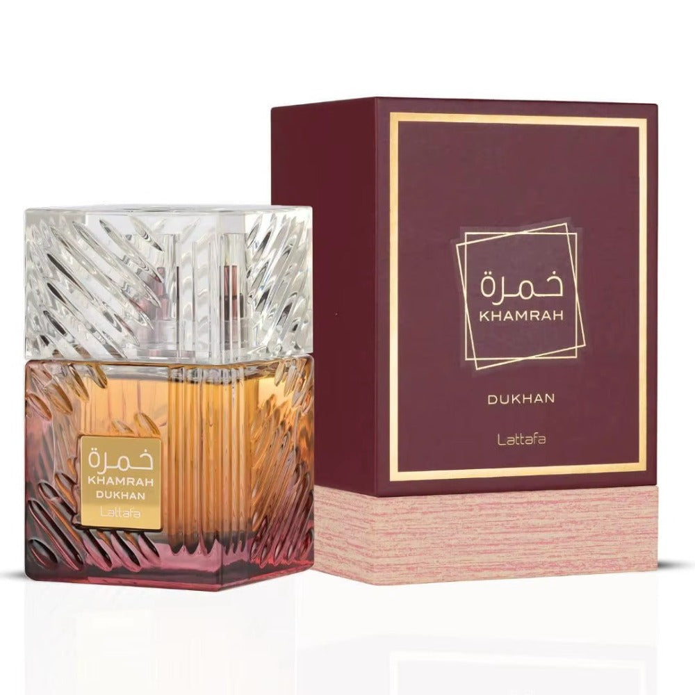 Lattafa Khamrah Perfume Unisex 100ml Eau de Parfum Original Fragancia Gourmand Notas Bergamota Canela Dátiles Vainilla