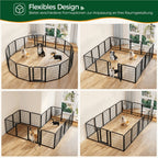 Corral para cachorros Costoffs de 65 cm de ancho x 80 cm de alto con paneles de malla, recinto plegable para perros con puerta y estacas de sujeción para uso en interiores y exteriores
