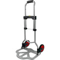 Carretilla de mano plegable, carrito de mudanzas, carretilla con área de carga antideslizante y altura de mango ajustable, carga máxima de 80 kg