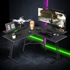 Escritorio de Esquina para Gaming 120x120cm, Escritorio en Forma de L, Mesa de Computadora para Oficina y Hogar, (con/sin Soportes para Monitor)