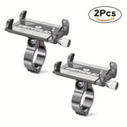2 soportes de teléfono de aleación de aluminio para bicicleta, motocicleta y navegación, 2 unidades