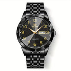 Reloj Luminoso OLEVS para Hombres con Fecha - Reloj de Vestir Analógico/Digital, Manecillas Luminosas e Indicador de Fecha, Reloj de Acero Inoxidable Minimalista para Negocios y Atuendos Informales - Esfera Azul/Negra/Blanca, Regalo Ideal de Navidad para