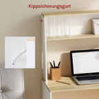Escritorio | 1pc Escritorio de Oficina, Mesa para Computadora con Estantes, Estantería de 5 Niveles, Roble Blanco, Mesa de Juegos con Espacio de