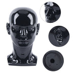 Cabeza de maniquí de PVC, maniquí de cabeza, maniquí de cabeza, exhibición de cabeza para pelucas, cascos, sombreros y joyas, negro, ventana de tienda, cabeza masculina, maniquí de cabeza, modelo masculino, cabeza de PVC de 50 cm, maniquí de cabeza para p