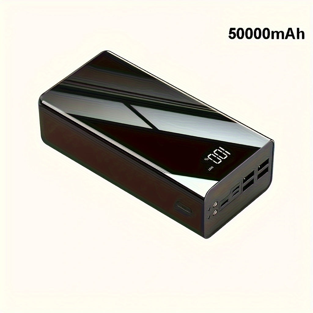 Batería externa | Cargador USB rápido de 50000 mAh de capacidad extragrande con pantalla LED, linterna y reserva de energía de emergencia - Luz