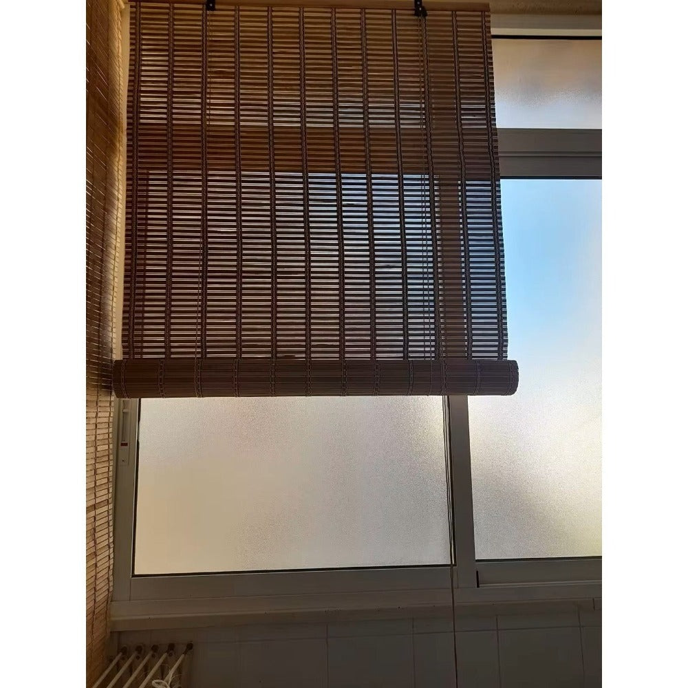 Cortina Persiana de Madera Incluye Accesorios, Estor de Bambú Enrollable para Ventana y Puerta (DIMENSIONES ANCHO X LARGO)
