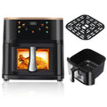 Freidora Inteligente 6 en 1, Capacidad de 10 Litros, Ventana Transparente, 6 Modos Preestablecidos, Control Táctil, Temporizador de 60 Minutos, Temperatura Ajustable (80-200°C), Ideal para Barbacoas Familiares y Comidas Saludables Bajas en Grasa