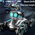 Robot Perro Espacial Mecánico más Nuevo de 2025 con Control Remoto y Tracción en 8 Ruedas, Apto para Fiestas, Espectáculos de Acrobacias - Juguete de Robot de Plástico Duradero, Mascota Electrónica para Juego al Aire Libre, Construcción Robusta, Acrobacia
